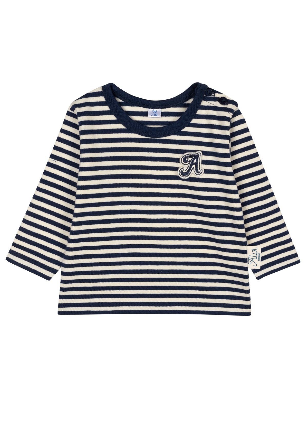 Langarmshirt - Black Iris + Antique White