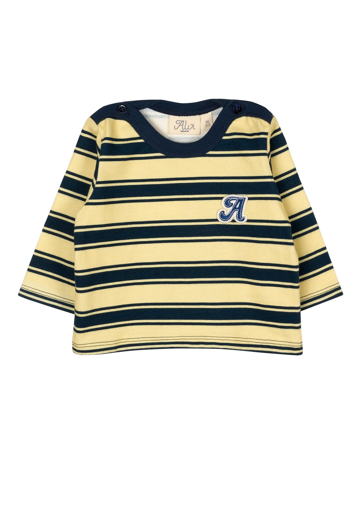 Langarmshirt - Vanilla-Black Iris Stripe