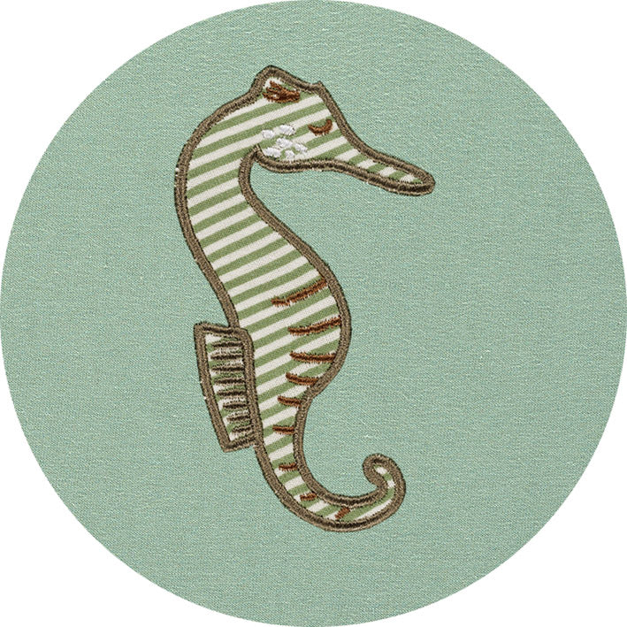Babydecke Jersey - Seahorse mit Stickerei