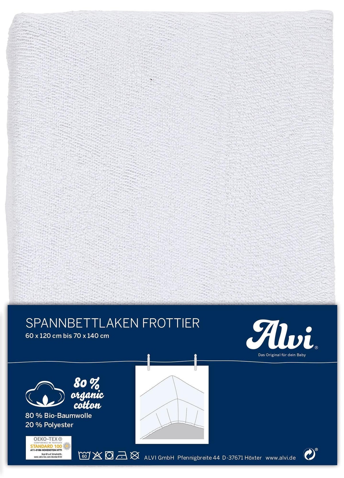 Spannbettlaken - Frottier weiß