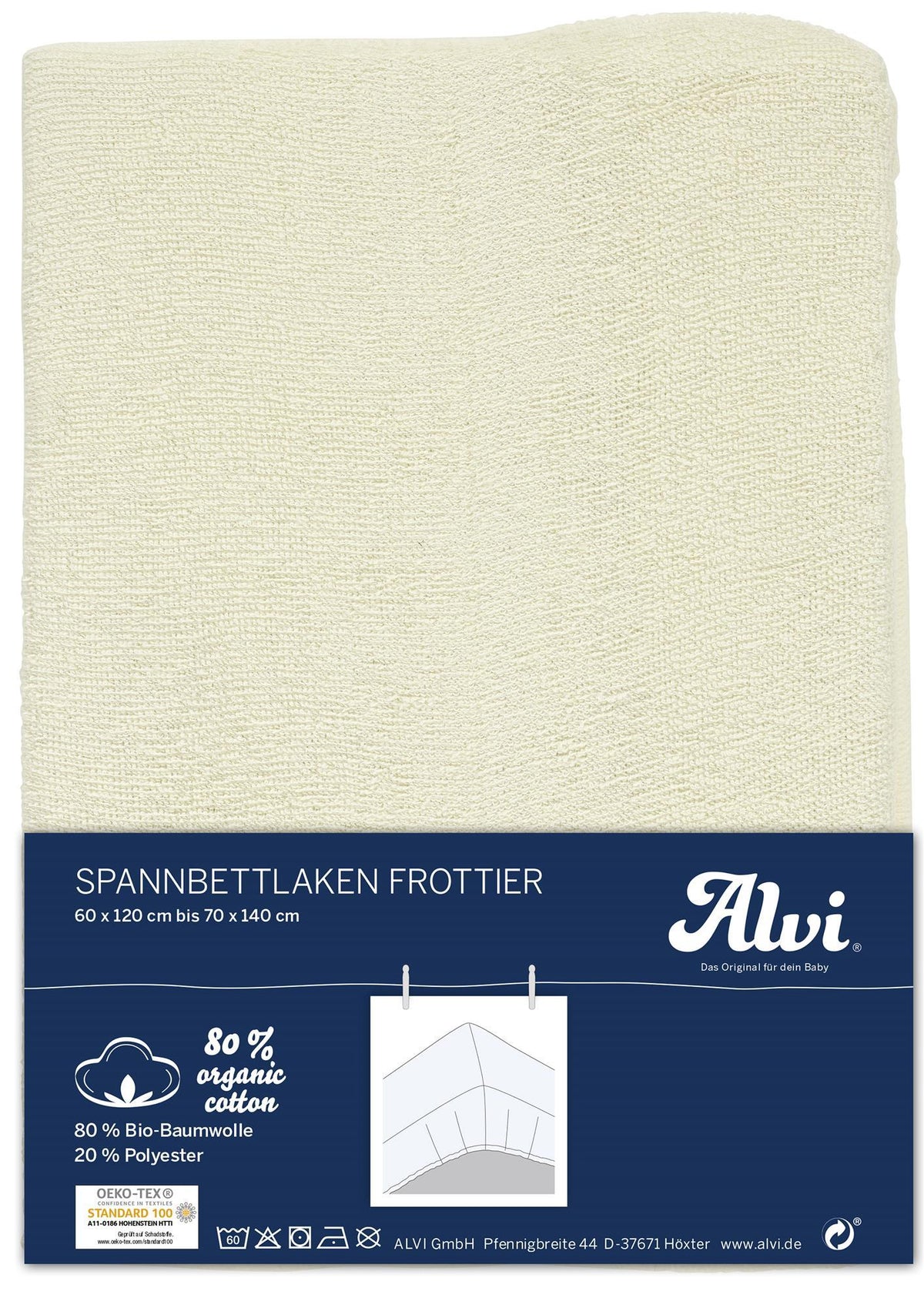 Spannbettlaken - Frottier natur
