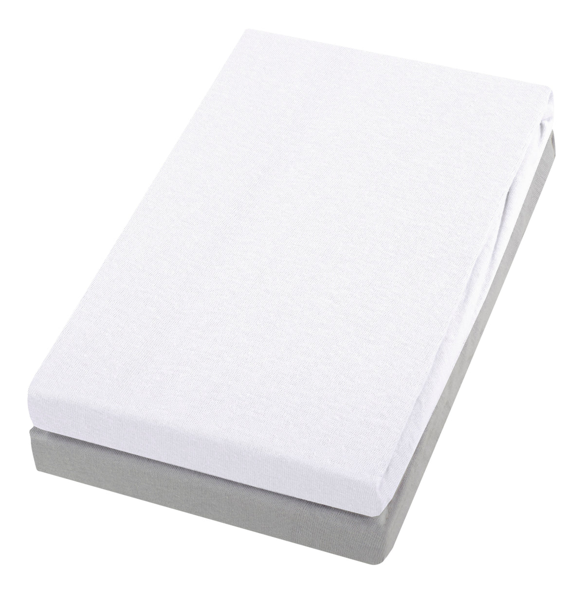 Spannlaken (2-er Pack) - Silber/Weiß