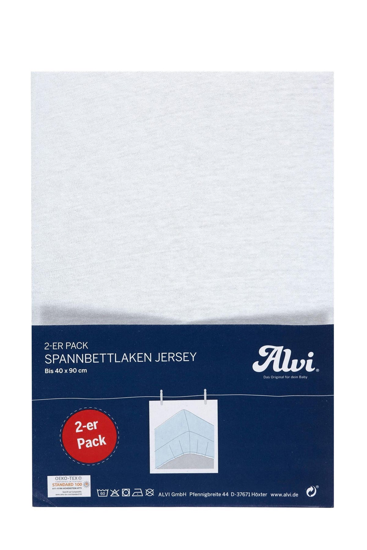 Spannlaken (2-er Pack) - Silber/Weiß