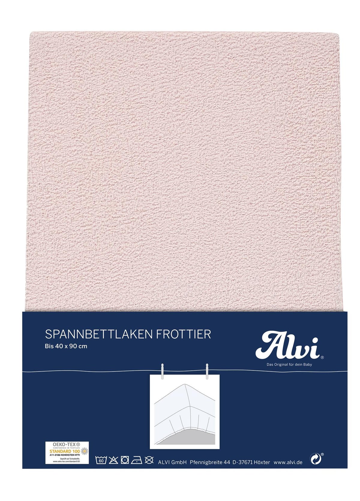 Spannbettlaken Baumwolle Frottier - Rosa