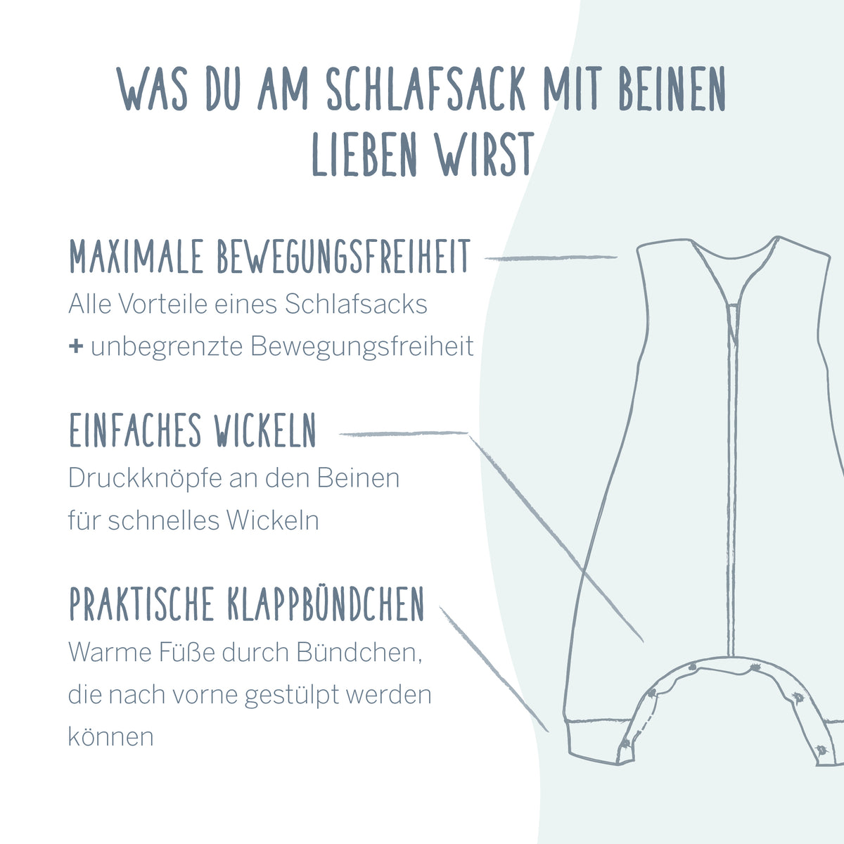 Schlafsack mit Beinen Light - LaLeLu