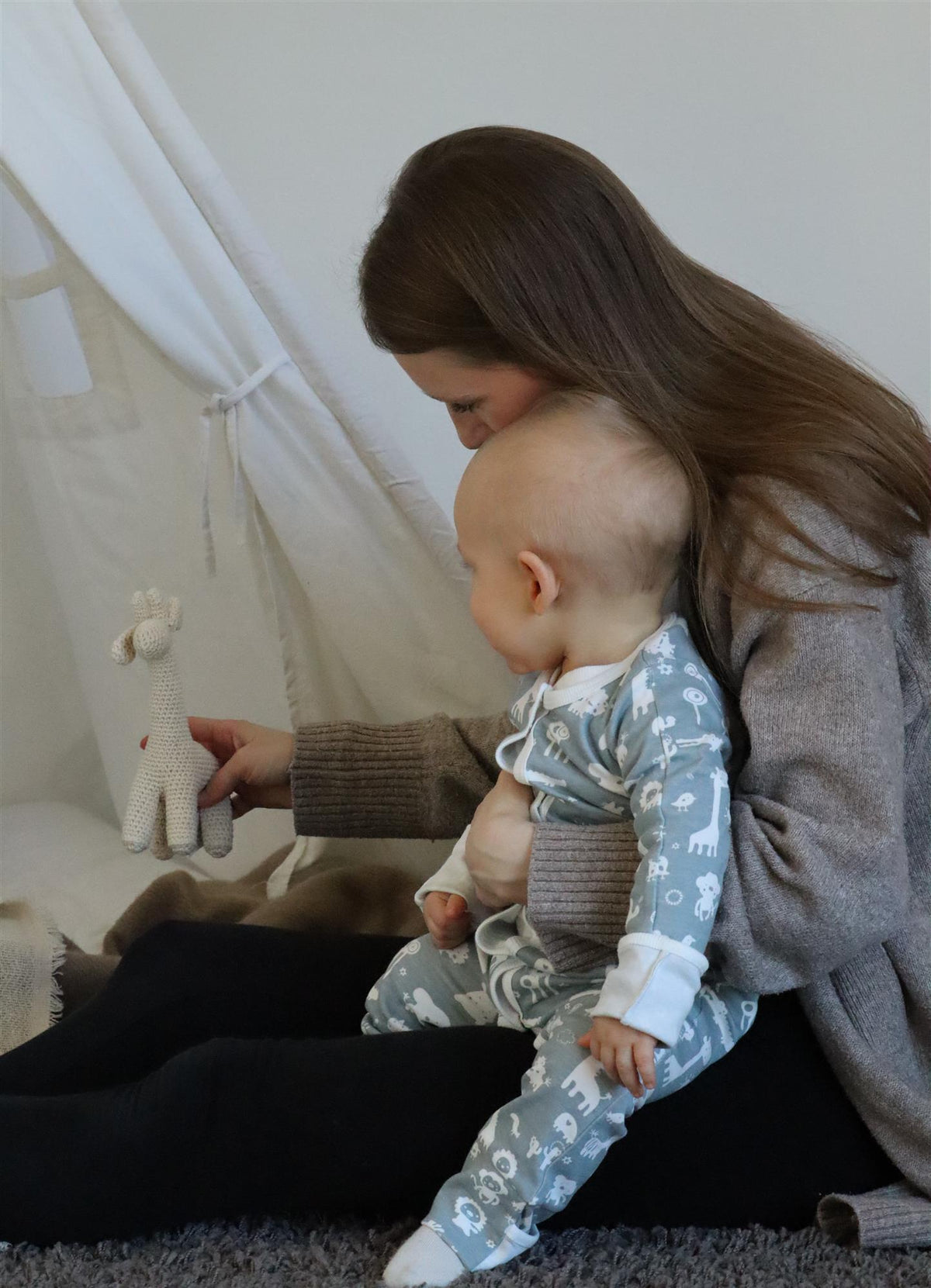 Schlafanzug mit Klappbündchen - Zootiere