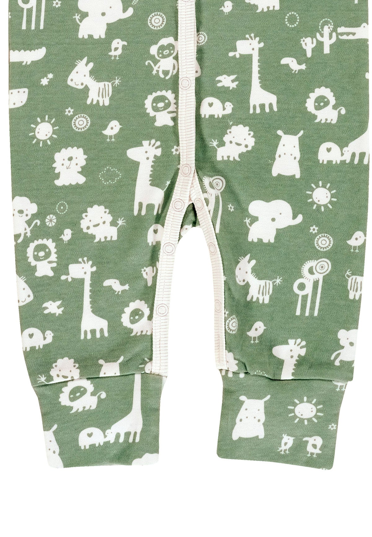 Schlafanzug mit Klappbündchen - Granite Animals