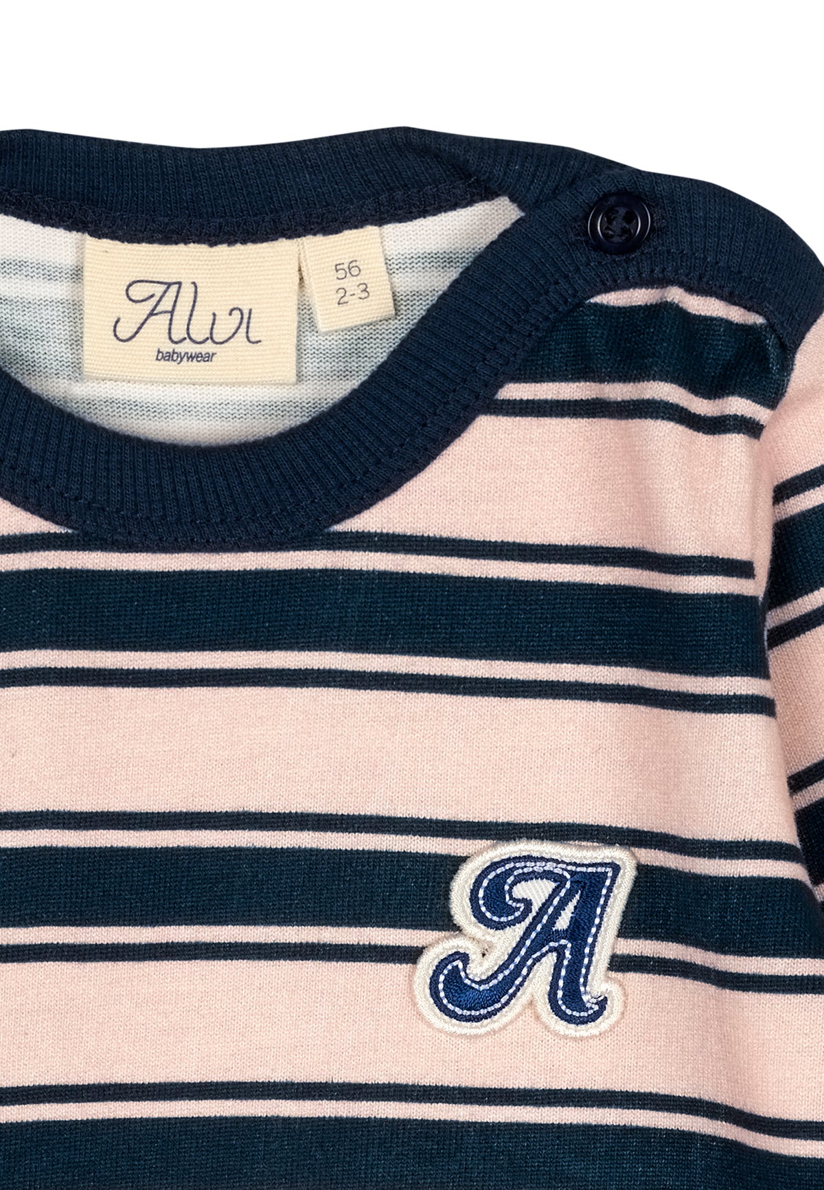 Langarmshirt - Pinkesque-Black Iris Stripe