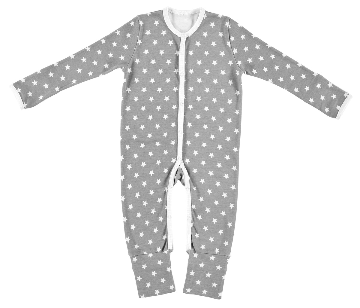 Schlafanzug mit Klappbündchen  - Stars silber