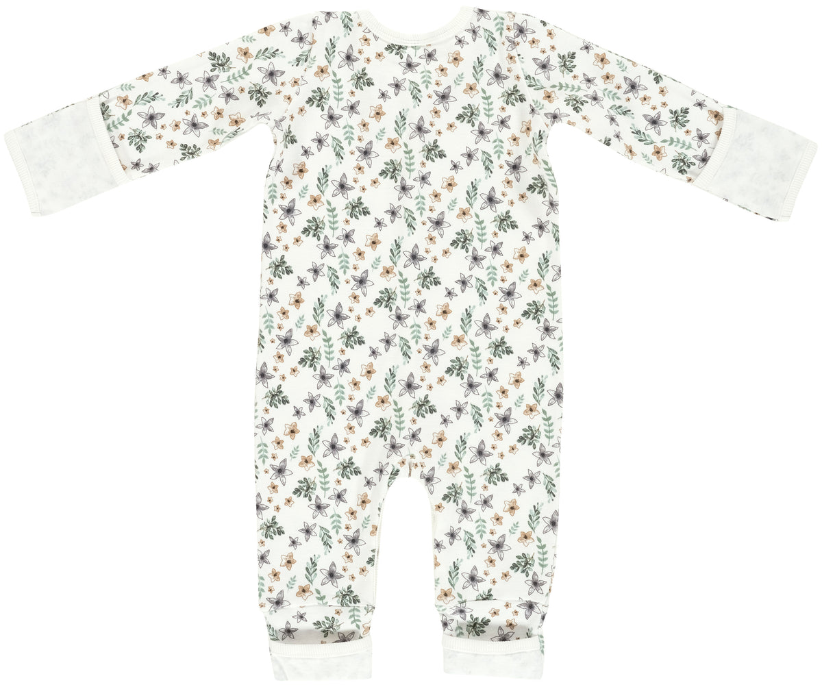 Schlafanzug mit Klappbündchen  - Petit Fleurs