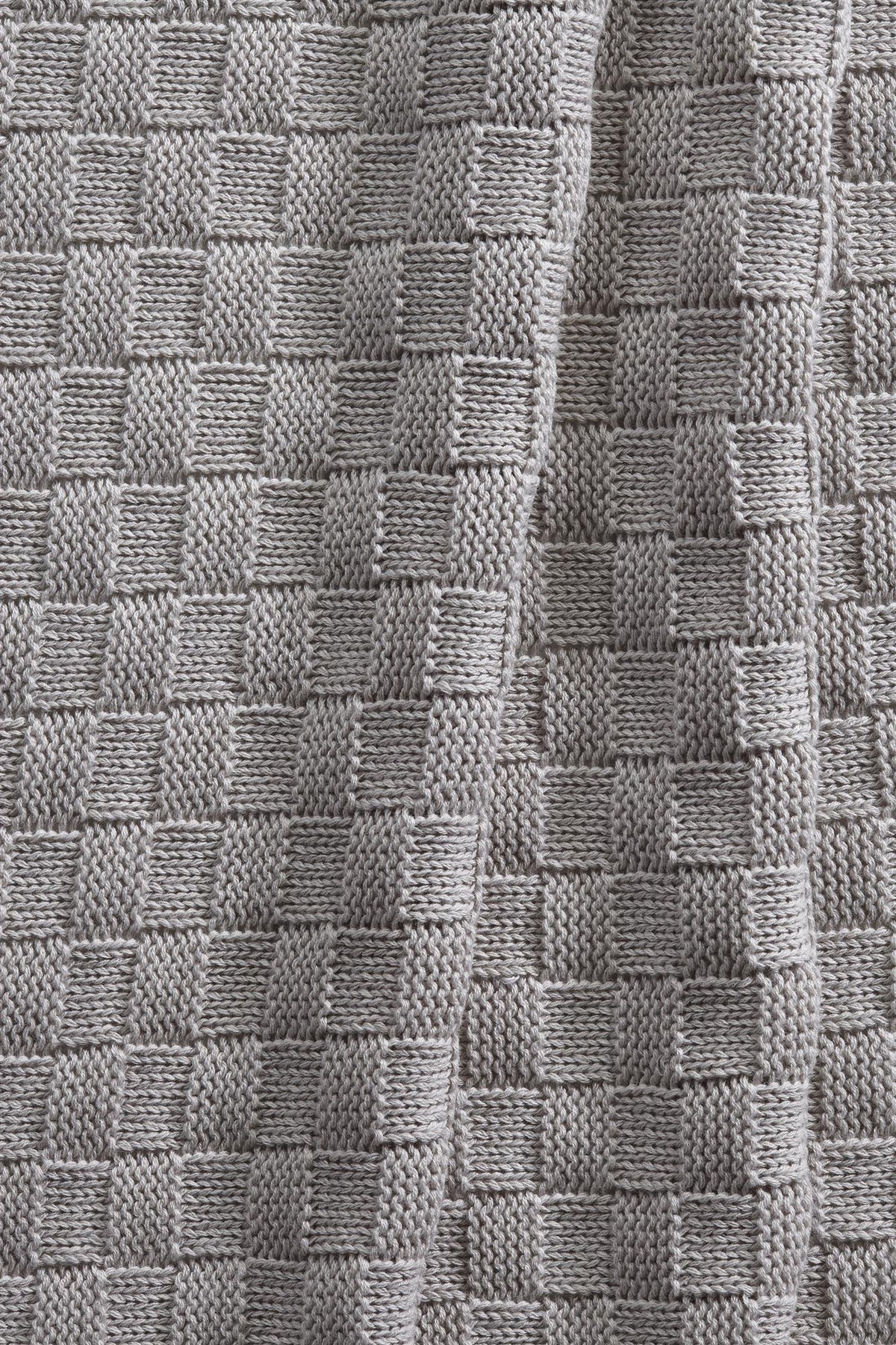 Strickdecken - Karo grau