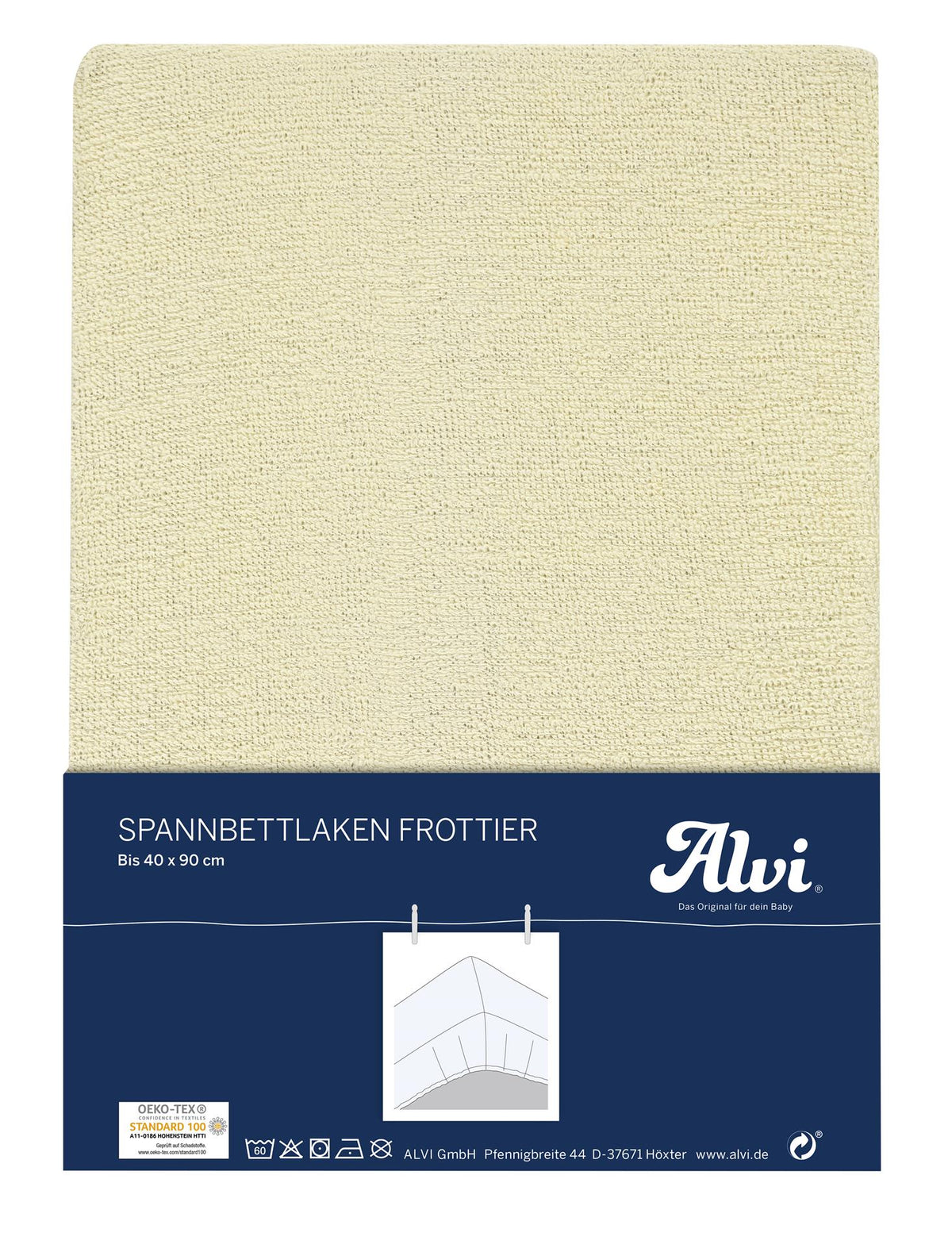 Spannbettlaken Baumwolle Frottier - Beige
