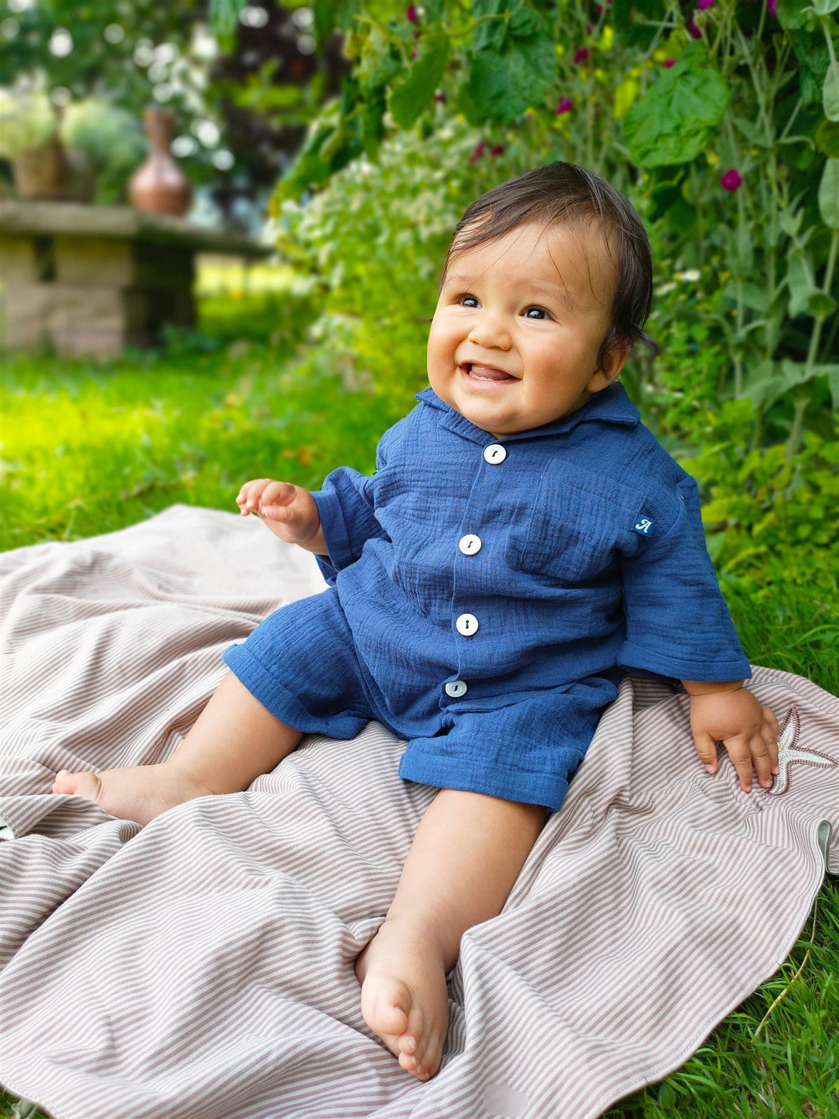 Sommer-Set Mull 2-teilig - Navy