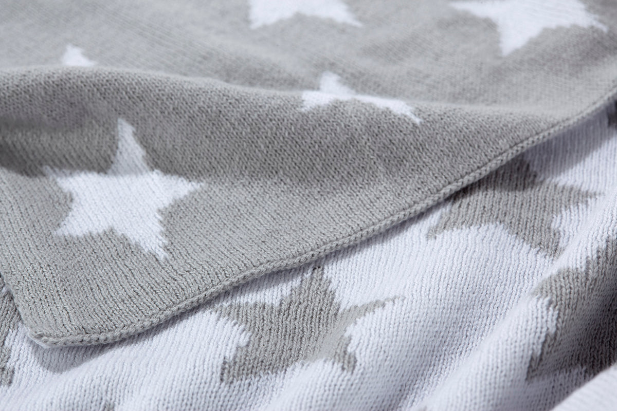 Strickdecken - Stars silber
