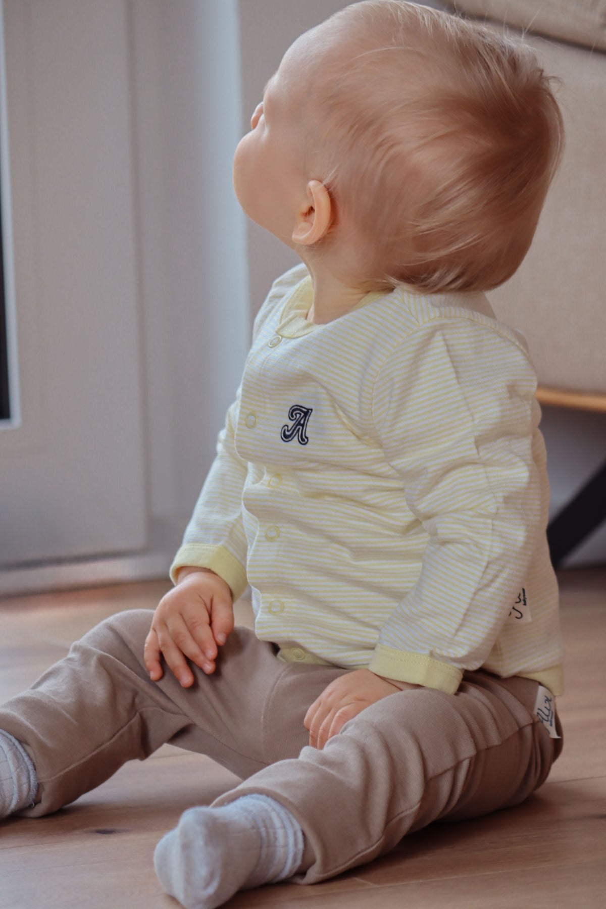 Cardigan - Vanilla-White Stripe